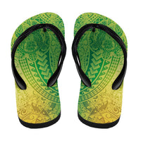 Hawaiian Turtles and Leis Flip Flops Tribal Kakau Pattern Fresh Summer Vibe LT03 - Polynesian Pride
