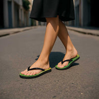 Hawaiian Turtles and Leis Flip Flops Tribal Kakau Pattern Fresh Summer Vibe LT03 - Polynesian Pride