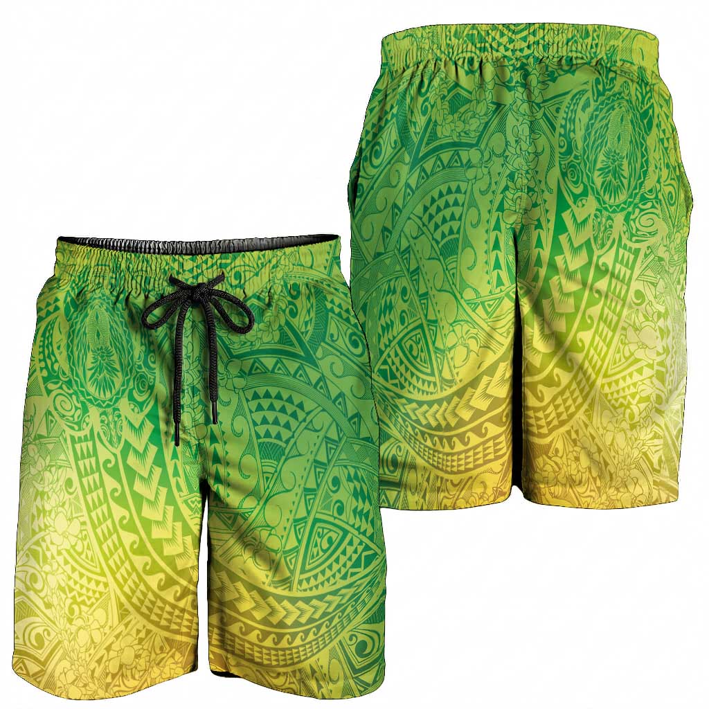 Hawaiian Turtles and Leis Shorts for Men Tribal Kakau Pattern Fresh Summer Vibe LT03 - Polynesian Pride
