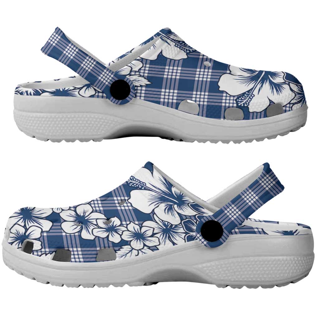 Hibiscus Pakala Cobalt Blue Royal Clogs Shoes Tropical Floral Stylized - Polynesian Pride