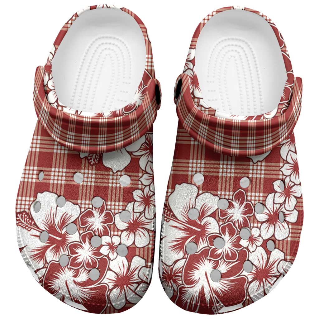 Hibiscus Pakala Fantasy Red Clogs Shoes Tropical Floral Stylized - Polynesian Pride
