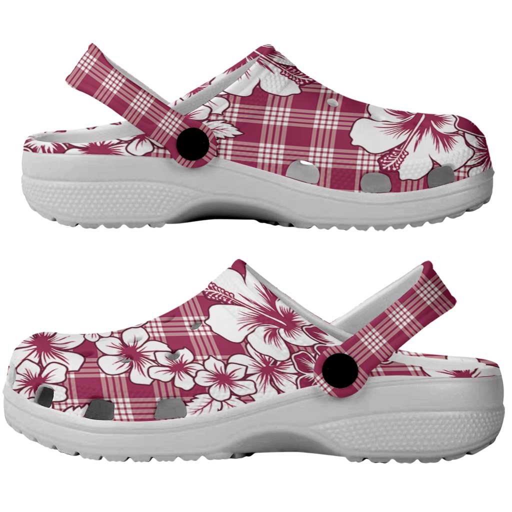 Hibiscus Pakala Royal Magenta Clogs Shoes Tropical Floral Stylized - Polynesian Pride