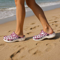 Hibiscus Pakala Royal Magenta Clogs Shoes Tropical Floral Stylized - Polynesian Pride