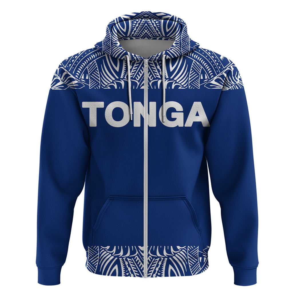 Tonga All Over Hoodie Polynesian Blue and White
