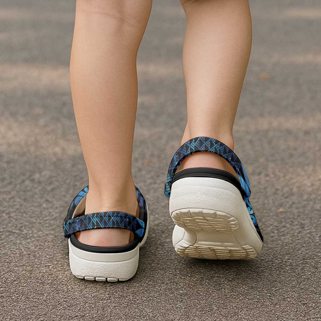 Humpback Whale Matariki New Zealand Clogs Shoes NZ Maori Paikea Poutama Luxury Blue