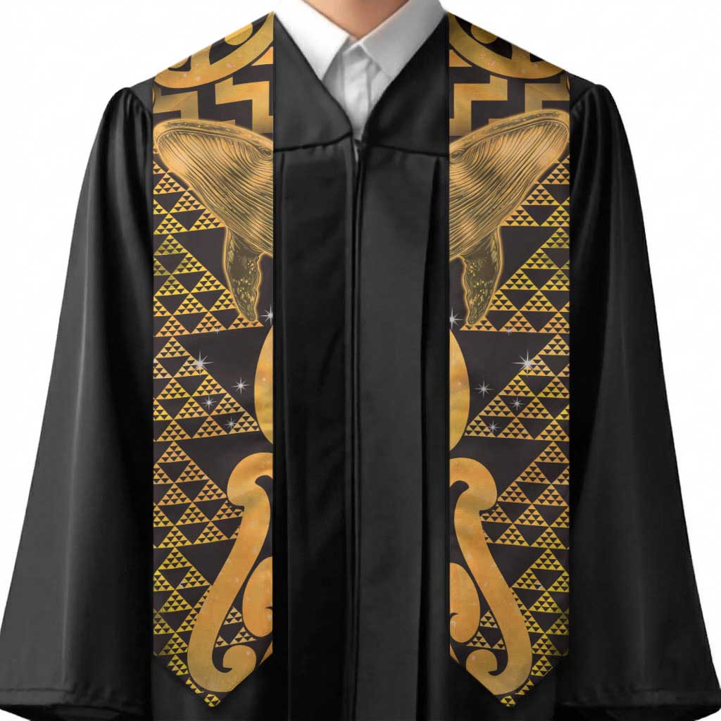 Humpback Whale Matariki New Zealand Graduation Stole NZ Maori Paikea Poutama Luxury Gold