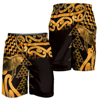 Humpback Whale Matariki New Zealand Shorts for Men NZ Maori Paikea Poutama Luxury Gold