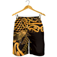 Humpback Whale Matariki New Zealand Shorts for Men NZ Maori Paikea Poutama Luxury Gold