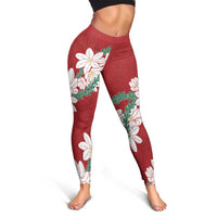 Ia Orana Tahiti Tiare Leggings Crimson Lei - Polynesian Pride