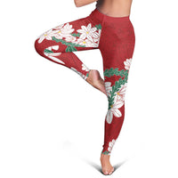 Ia Orana Tahiti Tiare Leggings Crimson Lei - Polynesian Pride