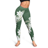 Ia Orana Tahiti Tiare Leggings Sage Green Lei - Polynesian Pride