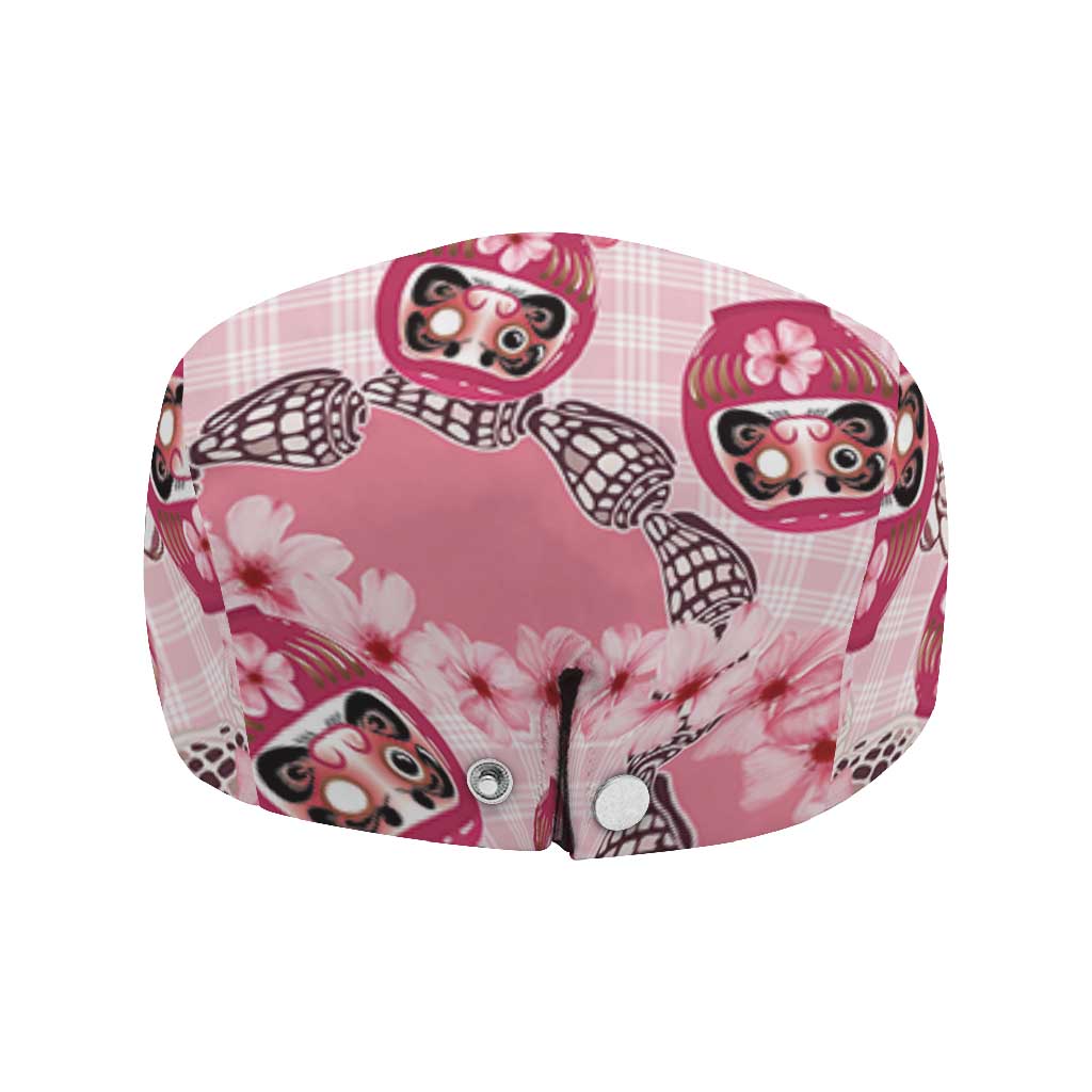 Japanese Daruma Doll Palaka Jeff Hat Cherry Blossoms With Shell Lei LT14 - Polynesian Pride