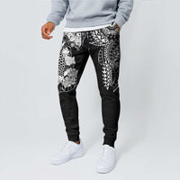 Japanese Irezumi and Hawaiian Polynesian Art Tattoo Jogger Pants Black Color - Polynesian Pride