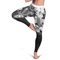 Japanese Irezumi and Hawaiian Polynesian Art Tattoo Leggings Black Color - Polynesian Pride