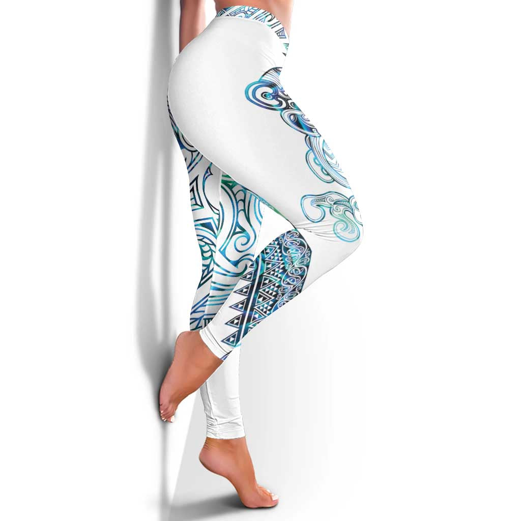 Kahui Whetu Paua Shell Kowhaiwhai Taniko Leggings Taniwha Maori Tribal Style LT9 - Polynesian Pride