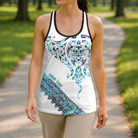 Kahui Whetu Paua Shell Kowhaiwhai Taniko Personalised Hollow Tank Top Manta Ray Shark-Turtle Maori Tribal Style