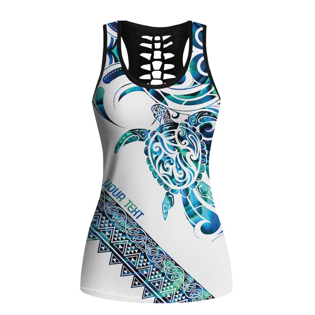Kahui Whetu Paua Shell Kowhaiwhai Taniko Personalised Hollow Tank Top Turtle Tattoo Maori Tribal Style