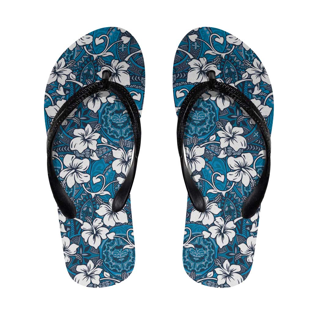 Karakarawa Bula Fiji Flip Flops Fijian Tapa Seamless Hibiscus - Polynesian Pride