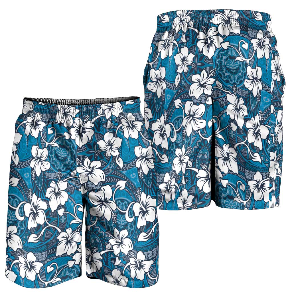 Karakarawa Bula Fiji Shorts for Men Fijian Tapa Seamless Hibiscus - Polynesian Pride