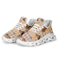 Khaki Palaka Hawaii Cowboy Clunky Sneakers Puakenikeni Lei Paniolo Papale Seamless Vibes - Polynesian Pride