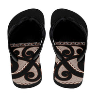 Kia Ora New Zealand Flip Flops Aotearoa Proud Maori Silver Fern - Polynesian Pride