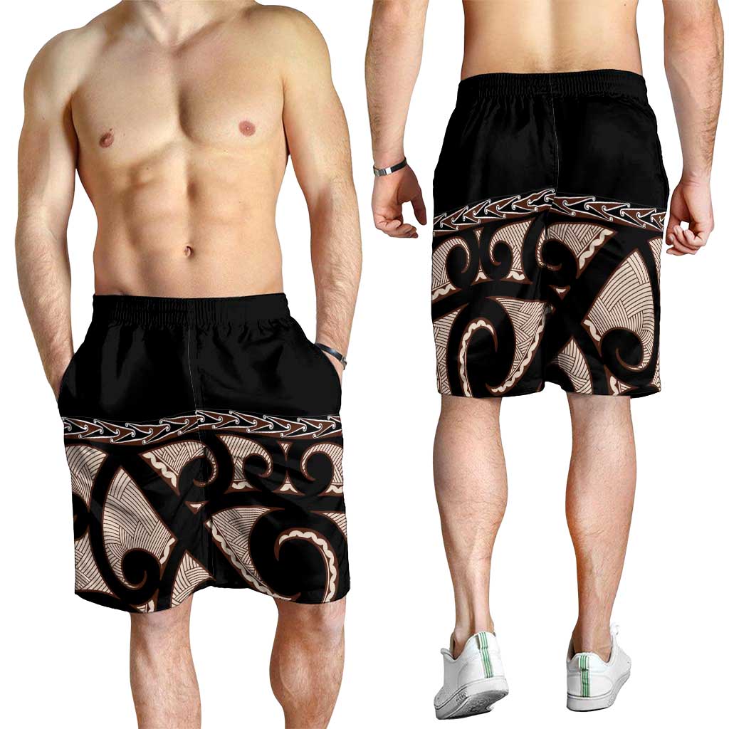 Kia Ora New Zealand Shorts for Men Aotearoa Proud Maori With Silver Fern - Polynesian Pride