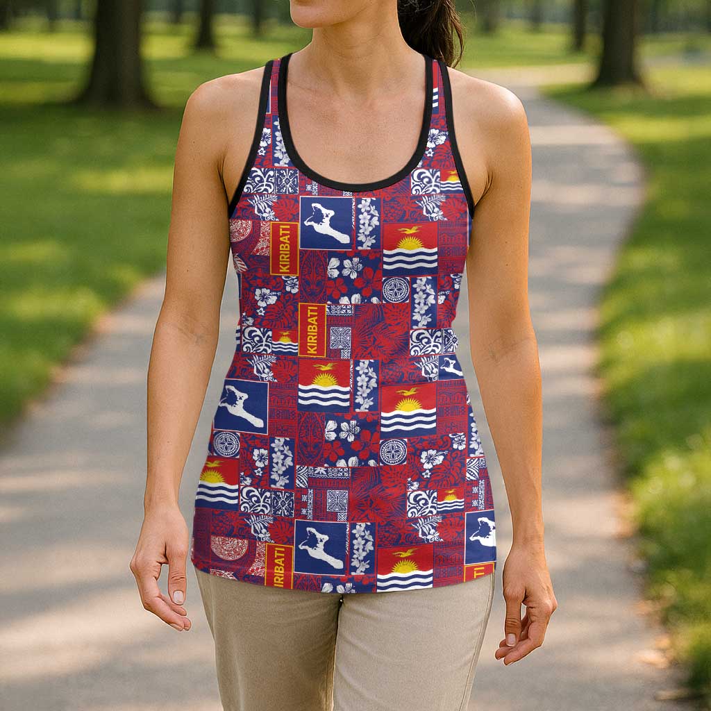 Kiribati Tekeraoi n te Kiritimati Hollow Tank Top Pacific Patchwork Xmas Vibes - Polynesian Pride