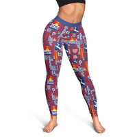Kiribati Tekeraoi n te Kiritimati Leggings Pacific Patchwork Xmas Vibes - Polynesian Pride