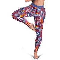 Kiribati Tekeraoi n te Kiritimati Leggings Pacific Patchwork Xmas Vibes - Polynesian Pride