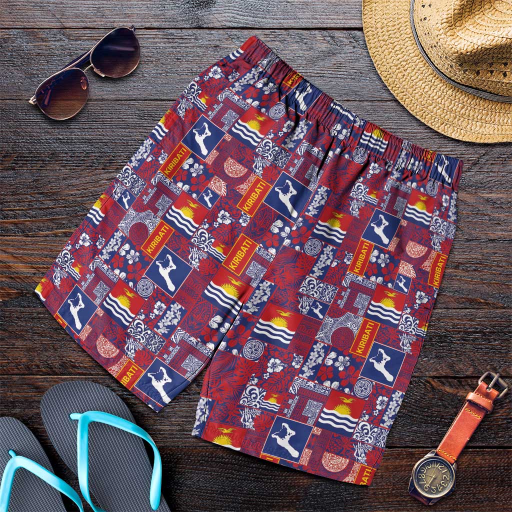 Kiribati Tekeraoi n te Kiritimati Shorts for Men Pacific Patchwork Xmas Vibes - Polynesian Pride