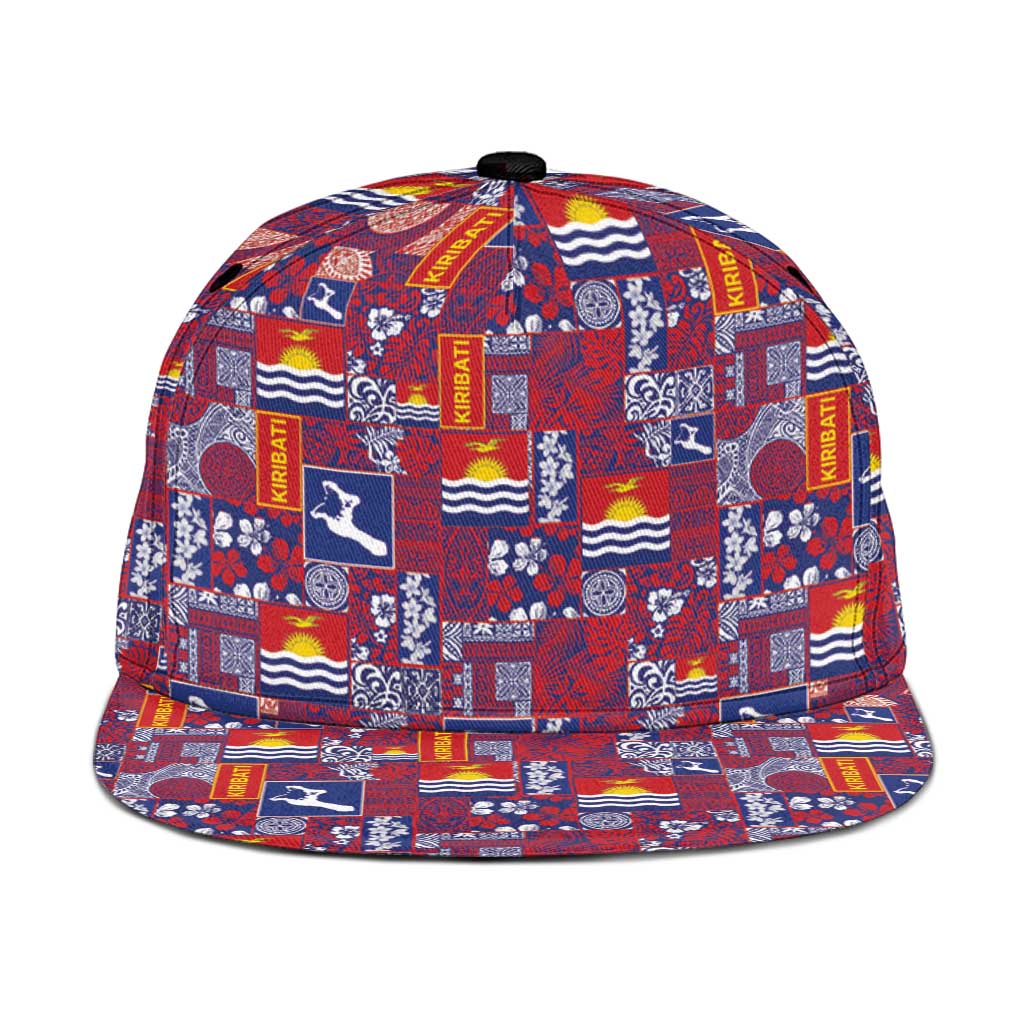Kiribati Tekeraoi n te Kiritimati Snapback Cap Pacific Patchwork Xmas Vibes - Polynesian Pride