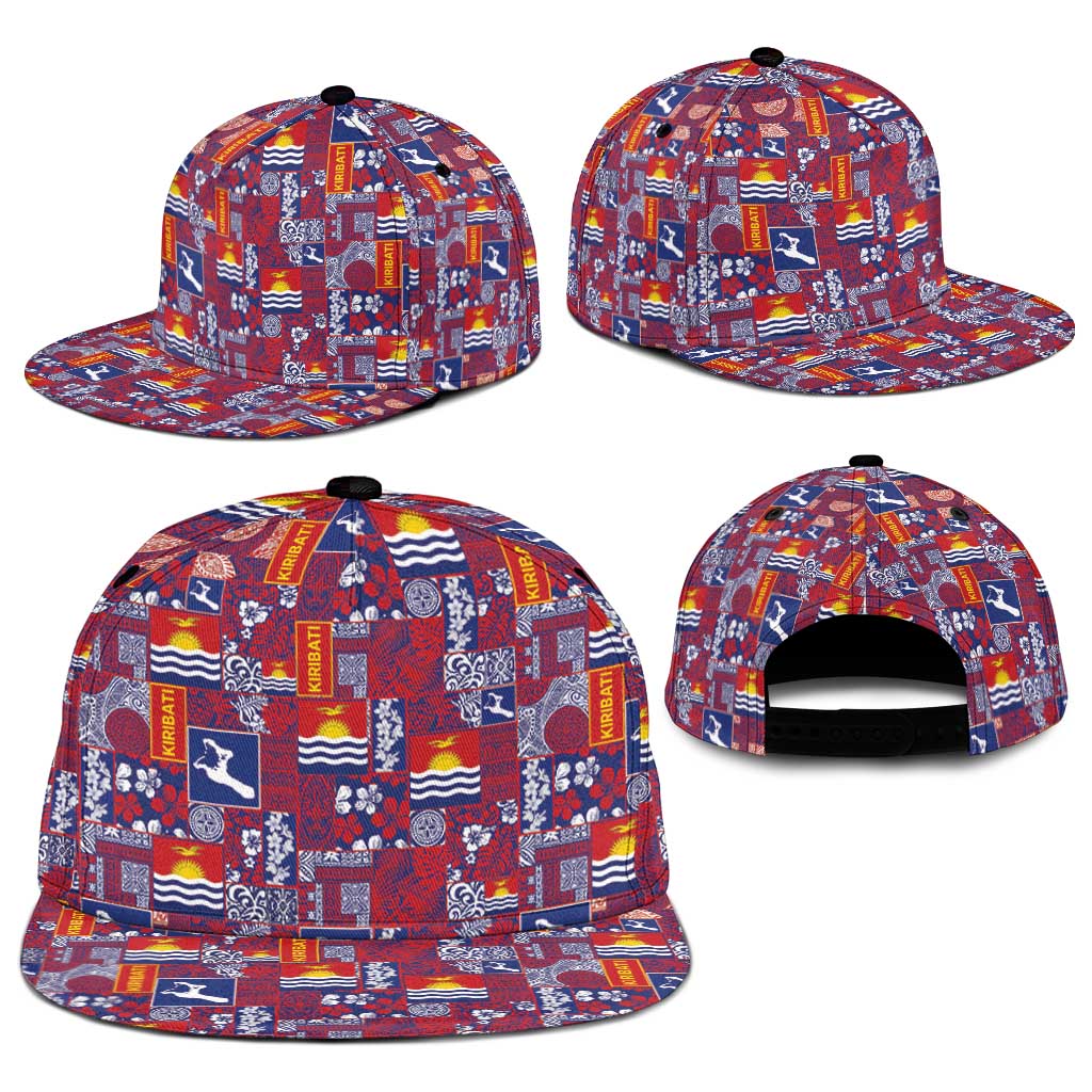 Kiribati Tekeraoi n te Kiritimati Snapback Cap Pacific Patchwork Xmas Vibes - Polynesian Pride