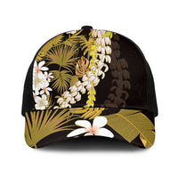 Kula Aloha Hawaii Lei Mesh Trucker Cap Tropical Flowers Elegant Vibe - Polynesian Pride