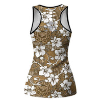 Kuvui Bula Fiji Hollow Tank Top Fijian Tapa Seamless Hibiscus - Polynesian Pride