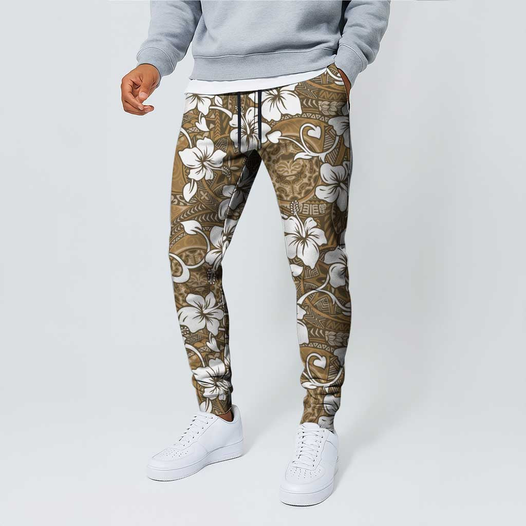 Kuvui Bula Fiji Jogger Pants Fijian Tapa Seamless Hibiscus - Polynesian Pride