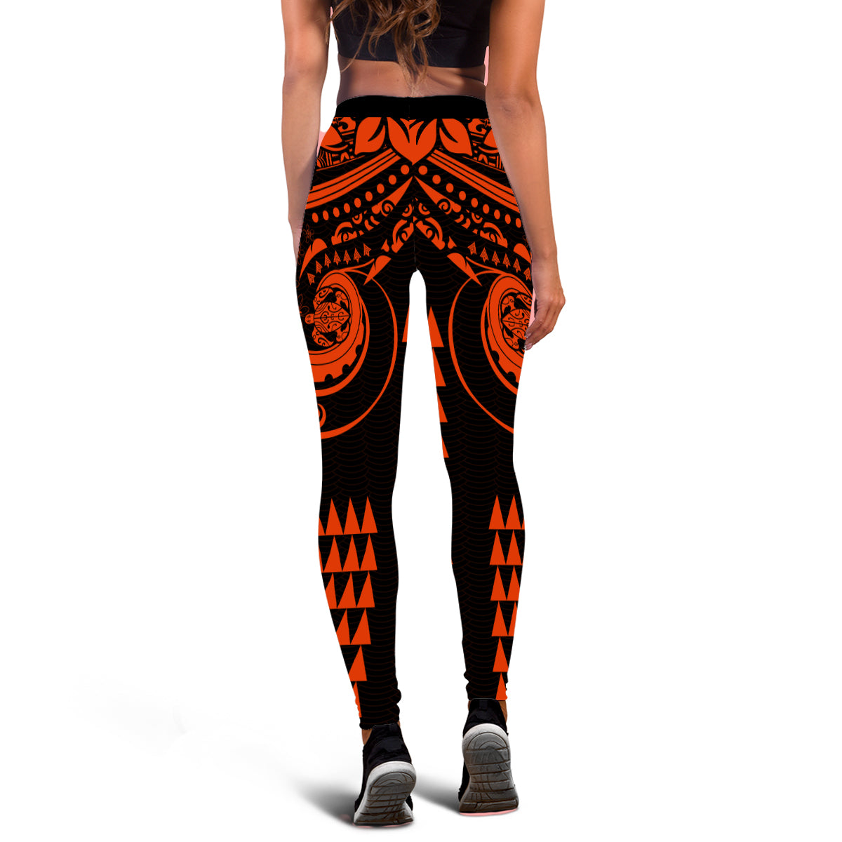 Kakau Hawaiian Polynesian Legging Orange LT6