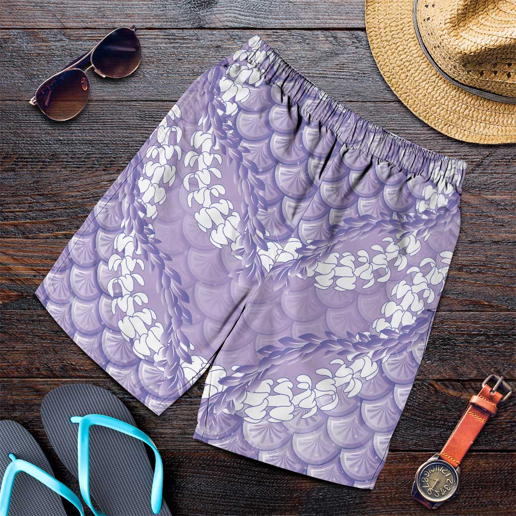 Lilac Mermaid Puakenikeni Maile Lei Shorts for Men