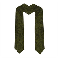 Lime Green Polynesia Graduation Stole Plumeria Tropical Leaves With Galaxy Polynesian Art
