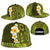 Lime Green Polynesia Snapback Cap Plumeria Tropical Leaves With Galaxy Polynesian Art - Polynesian Pride