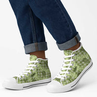 Lime Palaka Hawaii Cowboy High Top Shoes Puakenikeni Lei Paniolo Papale Seamless Vibes - Polynesian Pride