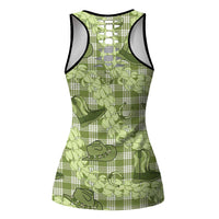 Lime Palaka Hawaii Cowboy Hollow Tank Top Puakenikeni Lei Paniolo Papale Seamless Vibes - Polynesian Pride