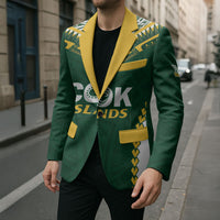 Custom Rugby League Cook Islands Blazer Tribal Pattern Green Version LT01 - Polynesian Pride