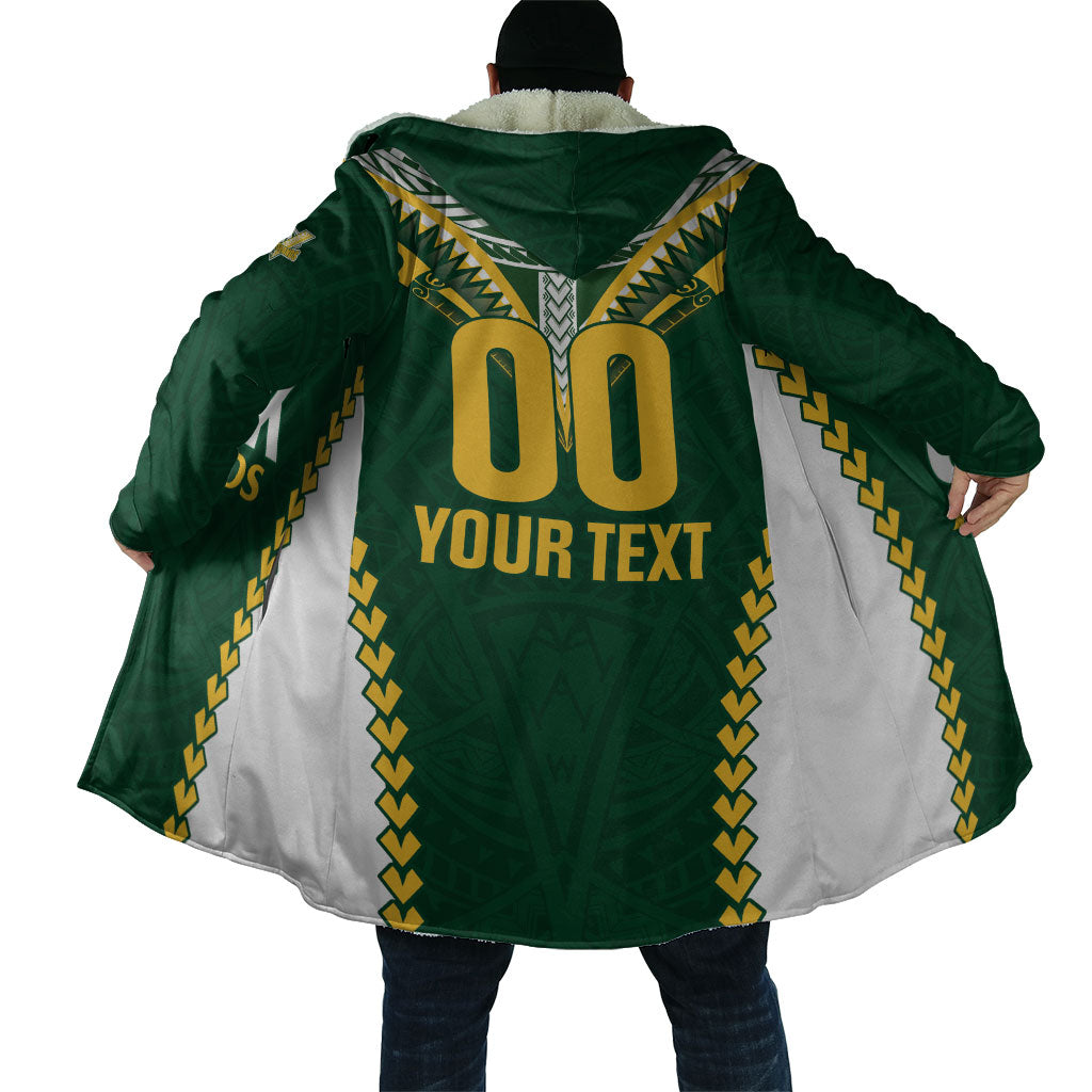 Custom Rugby League Cook Islands Cloak Tribal Pattern Green Version LT01 - Polynesian Pride