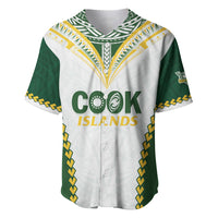 Custom Rugby League Cook Islands Baseball Jersey Tribal Pattern White Version LT01 White - Polynesian Pride