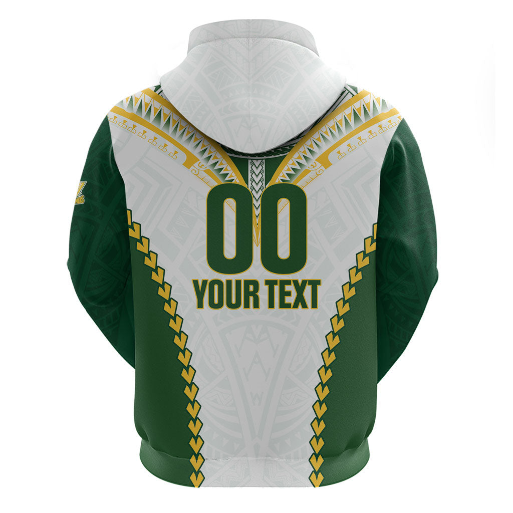 Custom Rugby League Cook Islands Hoodie Tribal Pattern White Version LT01 - Polynesian Pride