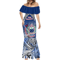 Custom Samoa Rugby Mermaid Dress Toa Samoa Myriad Patterns LT01 - Polynesian Pride