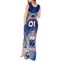Custom Samoa Rugby Tank Maxi Dress Toa Samoa Myriad Patterns LT01 - Polynesian Pride