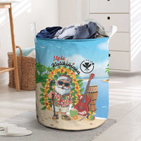 Hawaii Golf Christmas Laundry Basket Mele Kalikimaka Funny Golfer Santa LT01 Blue - Polynesian Pride