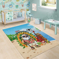 Hawaii Golf Christmas Area Rug Mele Kalikimaka Funny Golfer Santa - Polynesian Pride