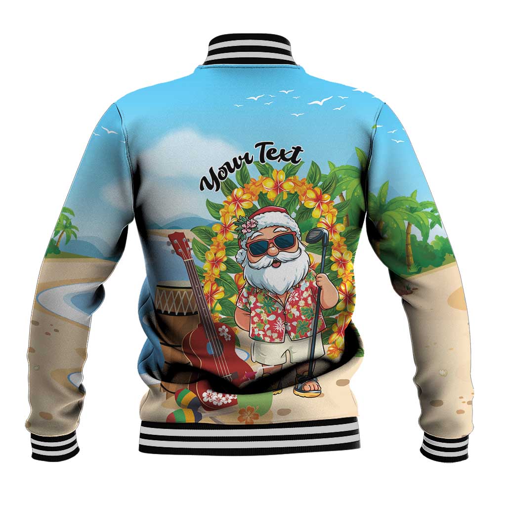 Personalized Hawaii Golf Christmas Baseball Jacket Mele Kalikimaka Funny Golfer Santa - Polynesian Pride